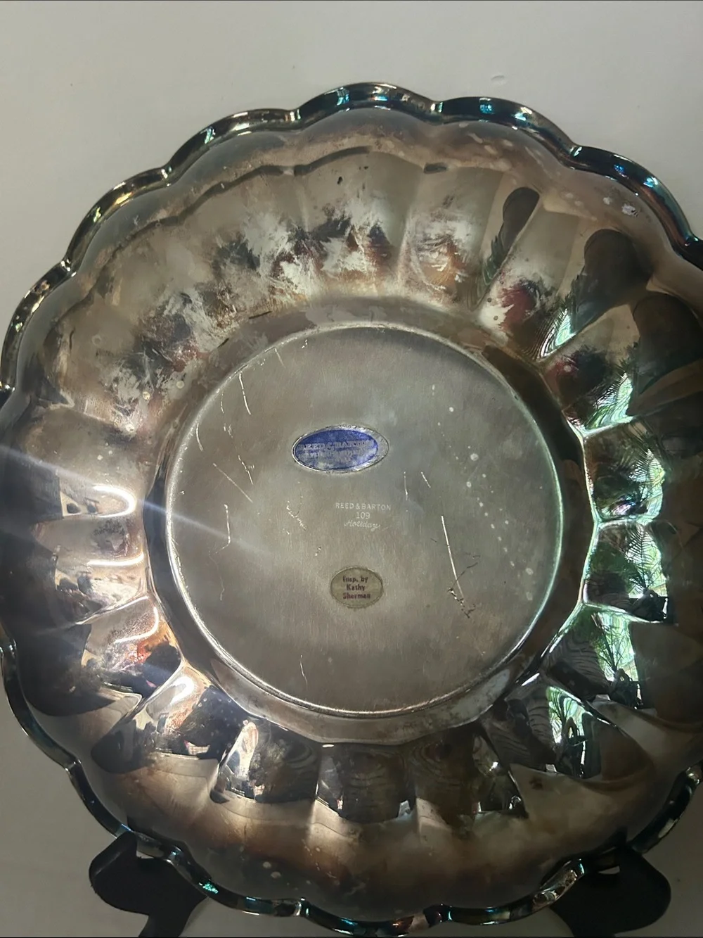 Reed and Barton Serving Tray Made in the USA    109 Holiday 12.5 inch
